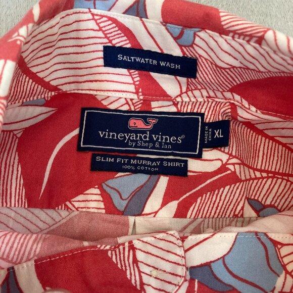 Vineyard Vines Men's Button Down Floral Slim Fit Murray Saltwater Wash XL EUC - Picture 3 of 9